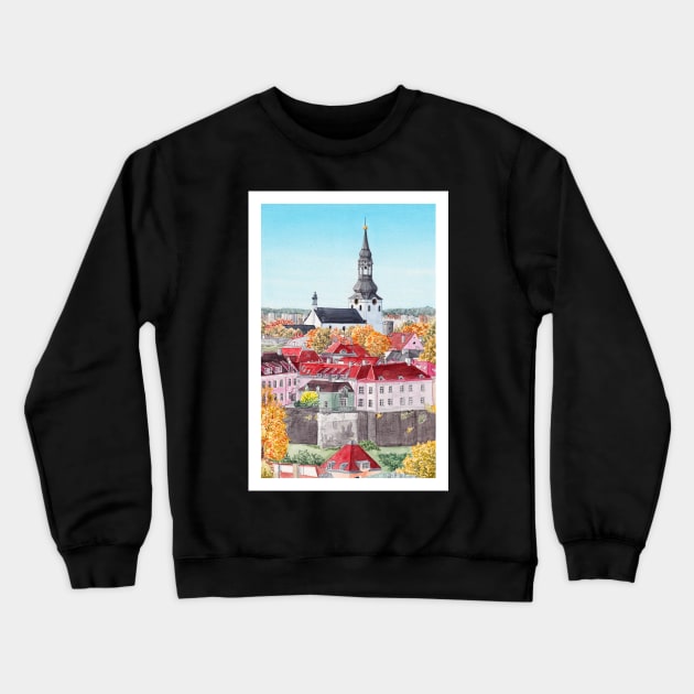 Tallinn, Estonia Crewneck Sweatshirt by NorrskenArt